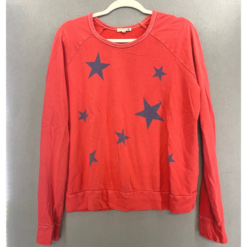 Sundry Red Star Graphic Raglan Sweatshirt Women Size 3 Large Made in USA